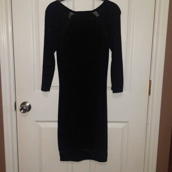 (XS)🌼🤎Dynamite Lurex Bodycon Dress with Sheer Details Blk/Copper Metallic🌼🤎 - Picture 6 of 8